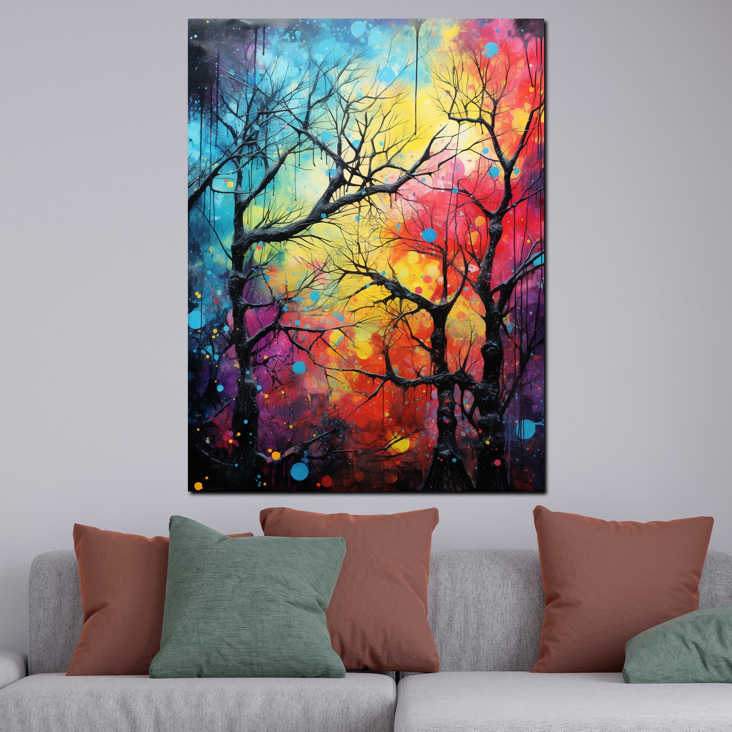 Modern Baum im Winter abstrakt Wandbild Kunstwerk