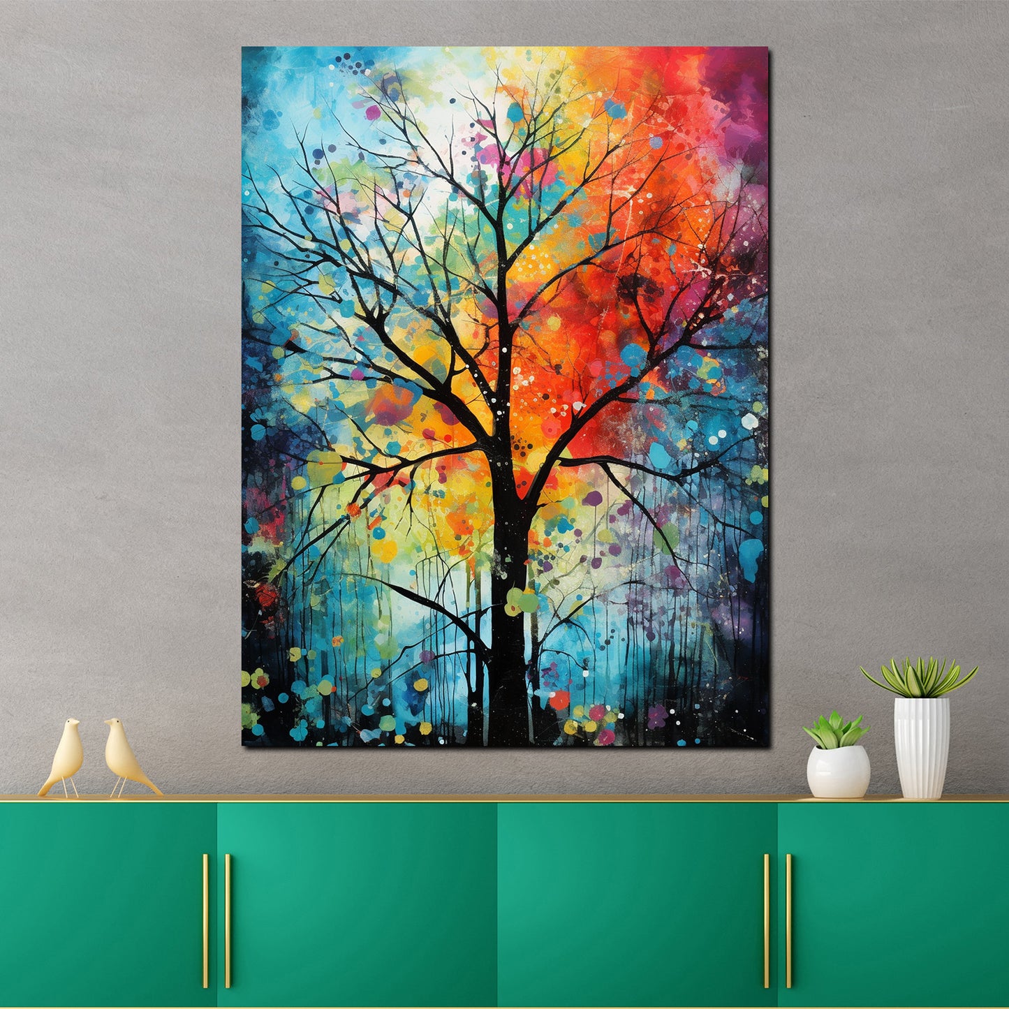 Modern kahler Baum Abstract Style Wandbild Kunstwerk