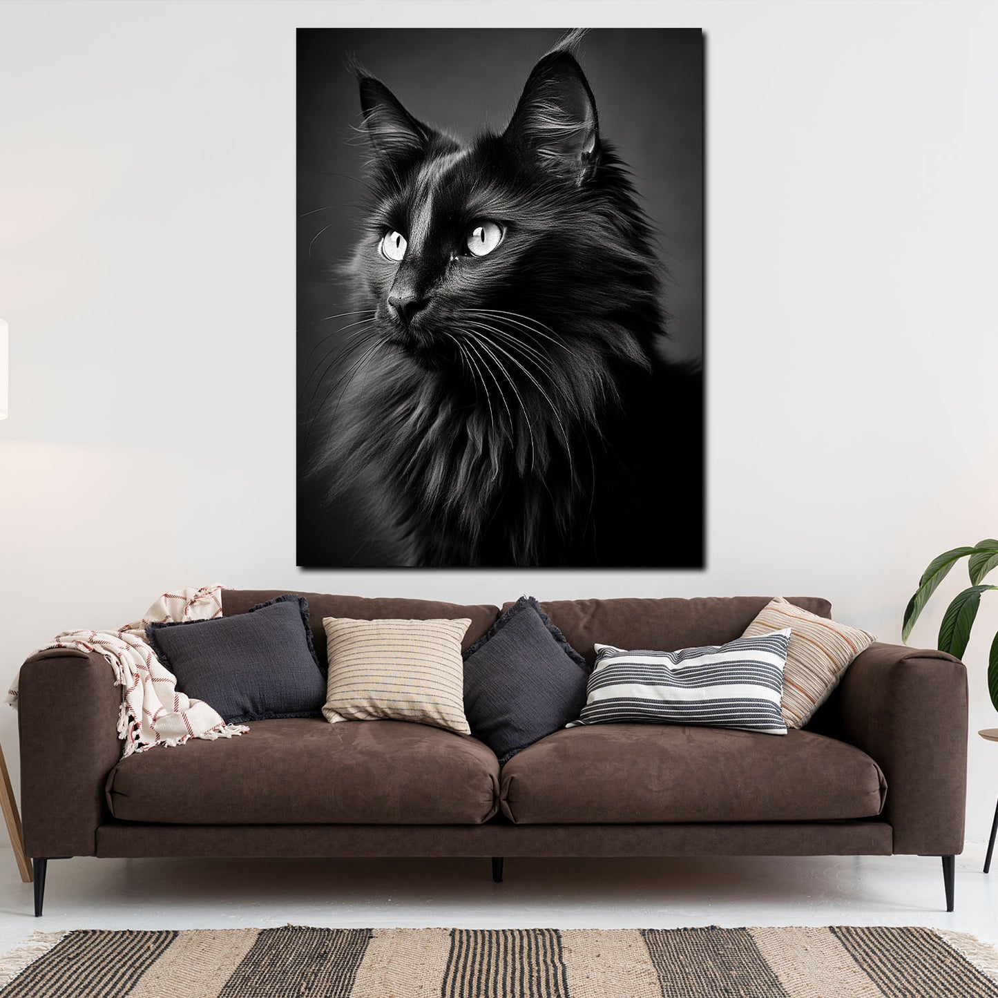 Mit schwarze Katze Wandbild Kunstwerk