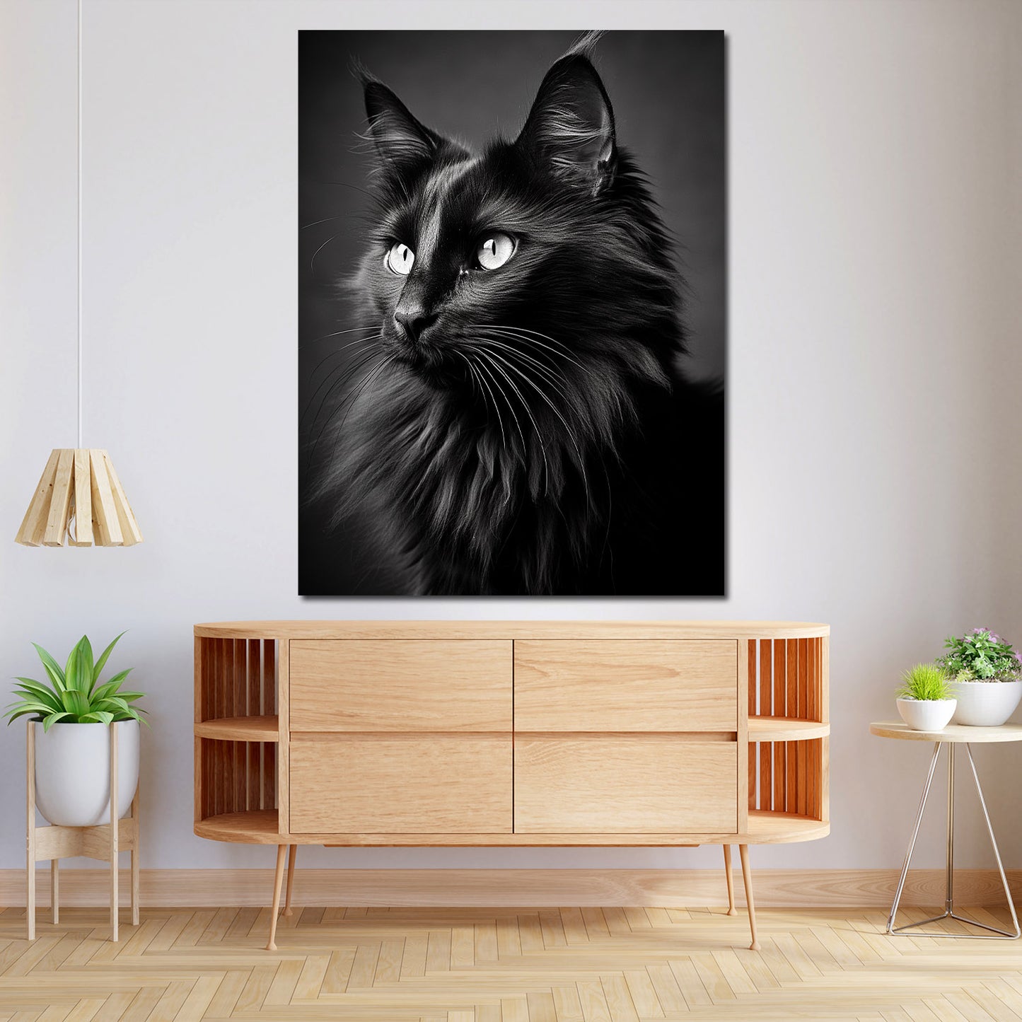 Mit schwarze Katze Wandbild Kunstwerk