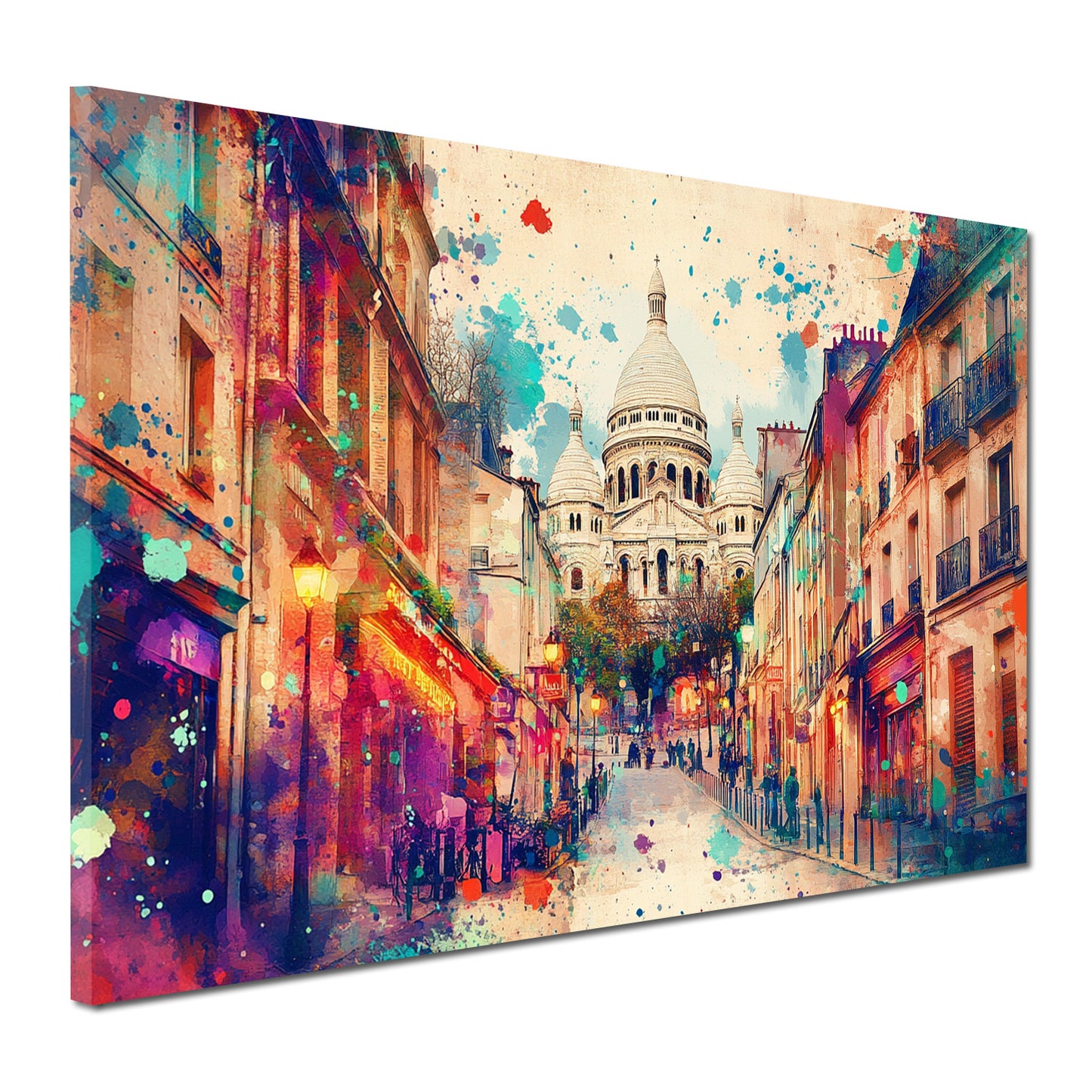 Wandbild Städte abstrakt Paris Sacré-Cœur Pop Art farbenfroh
