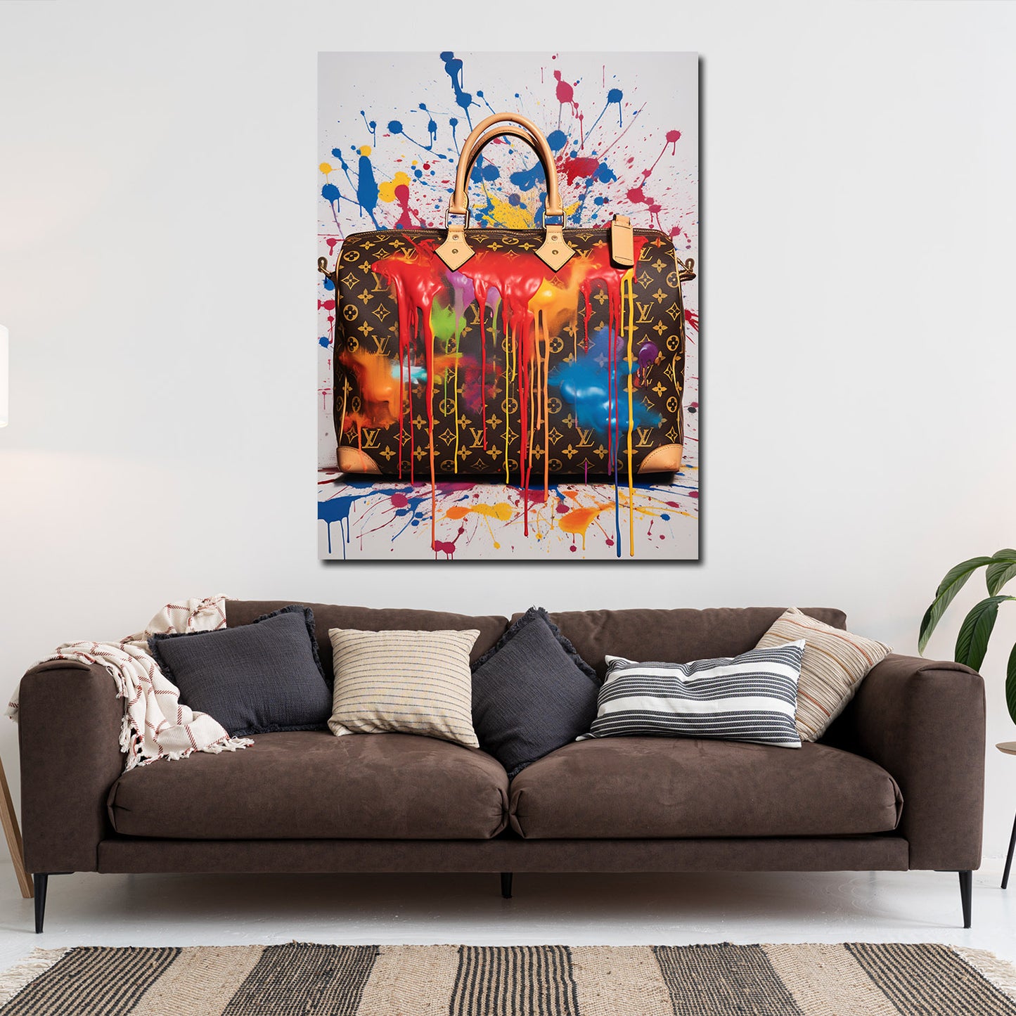 Tasche Luxus Pop Art Splash Wandbild Kunstwerk