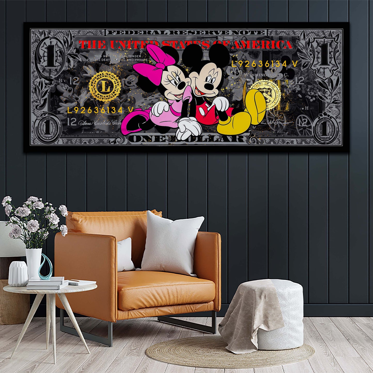 Dollar Maus Black Style, Comic Wandbild Kunstwerk