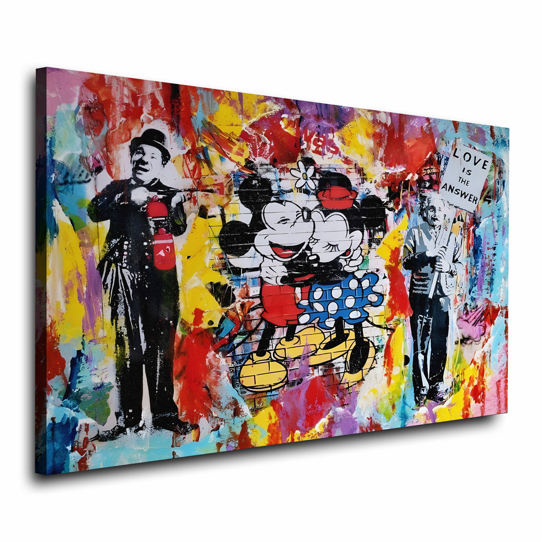Minnie & Mickey Love Is The Answer, Comic Wandbild Kunstwerk