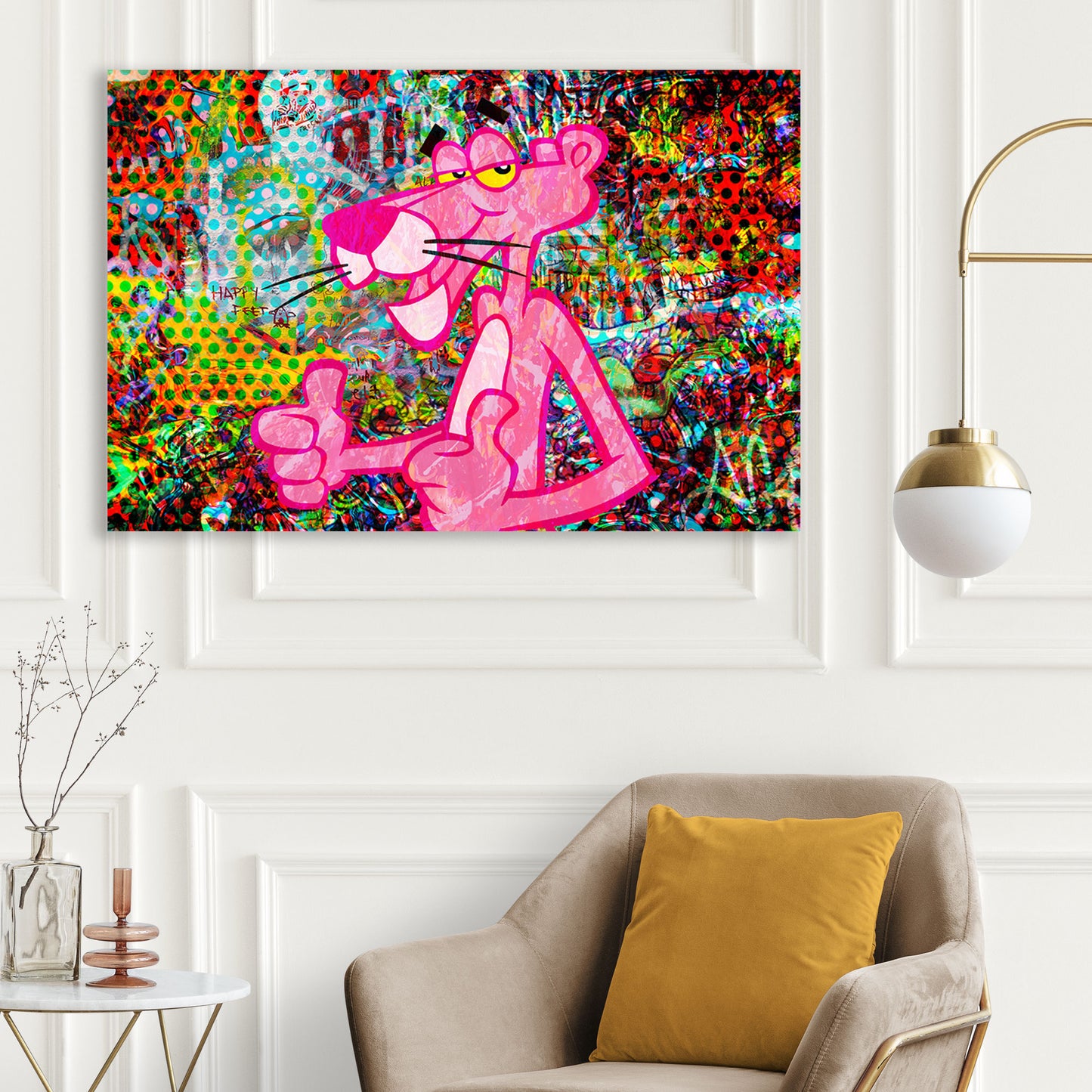 Wandbild Kunstwerk Cool Panther Pop Art Comic