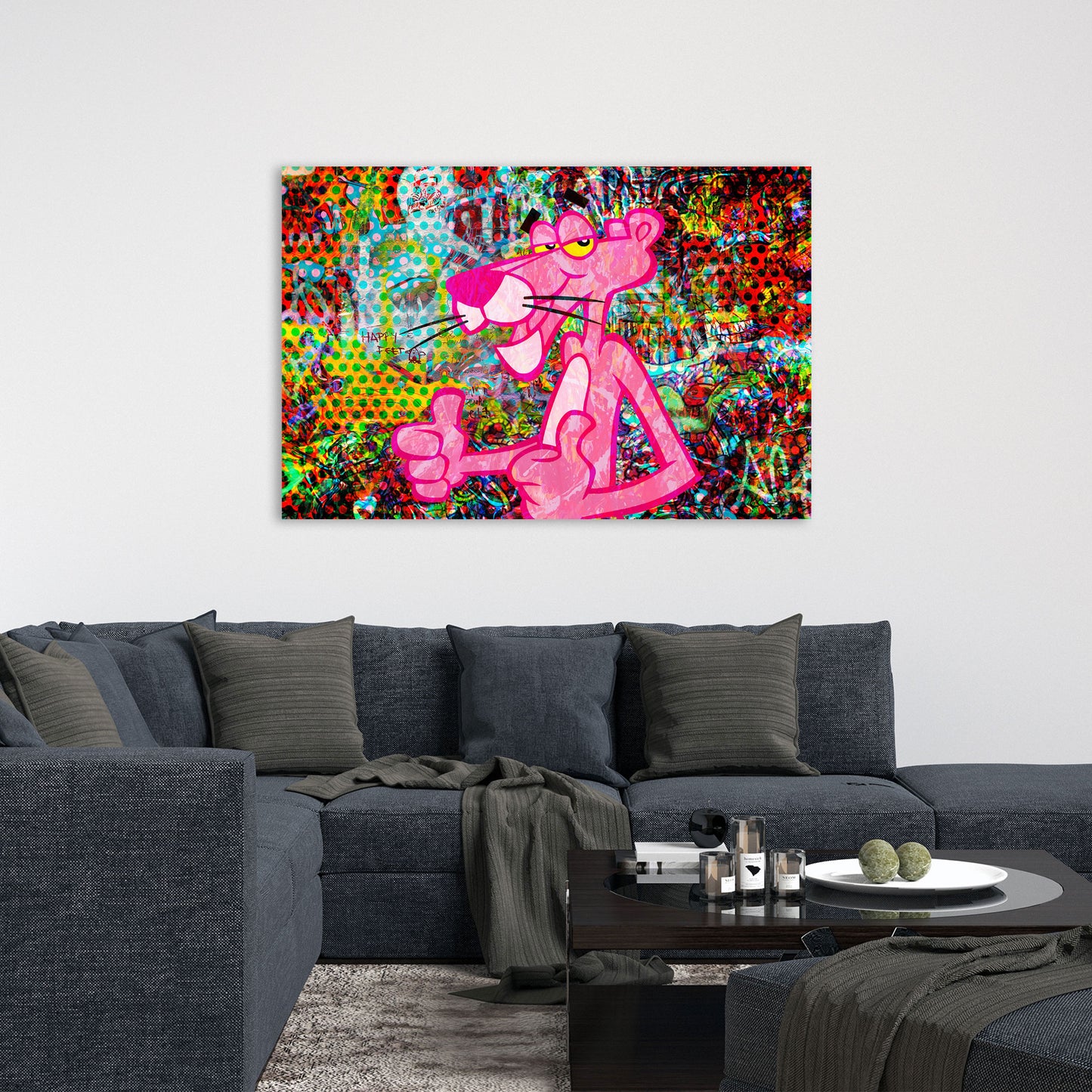 Wandbild Kunstwerk Cool Panther Pop Art Comic