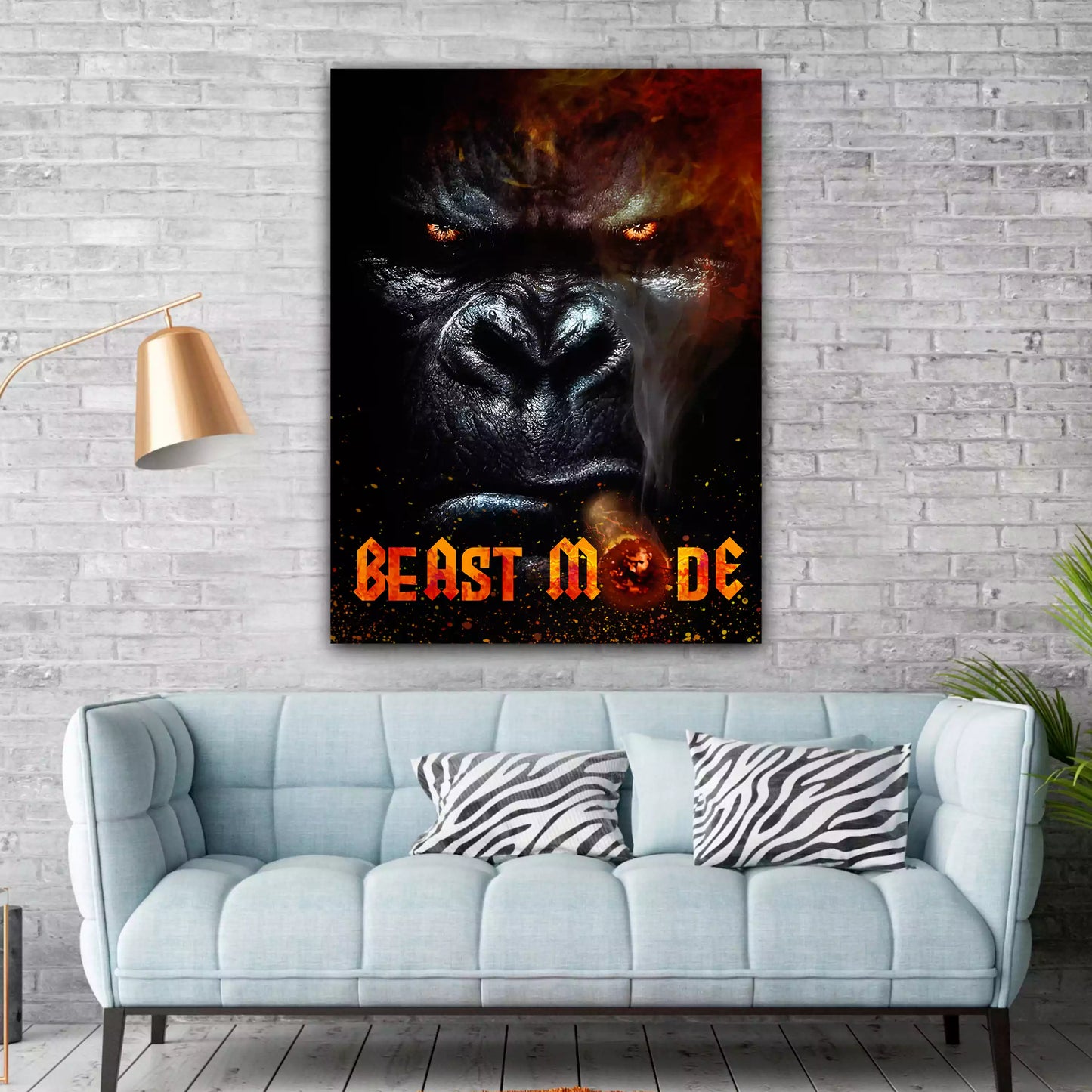 Gorilla Gangster Style Pop Art Wandbild Kunstwerk