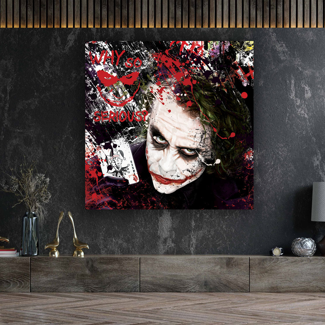 Joker Pop Art Abstract Style, Comic Wandbild Kunstwerk
