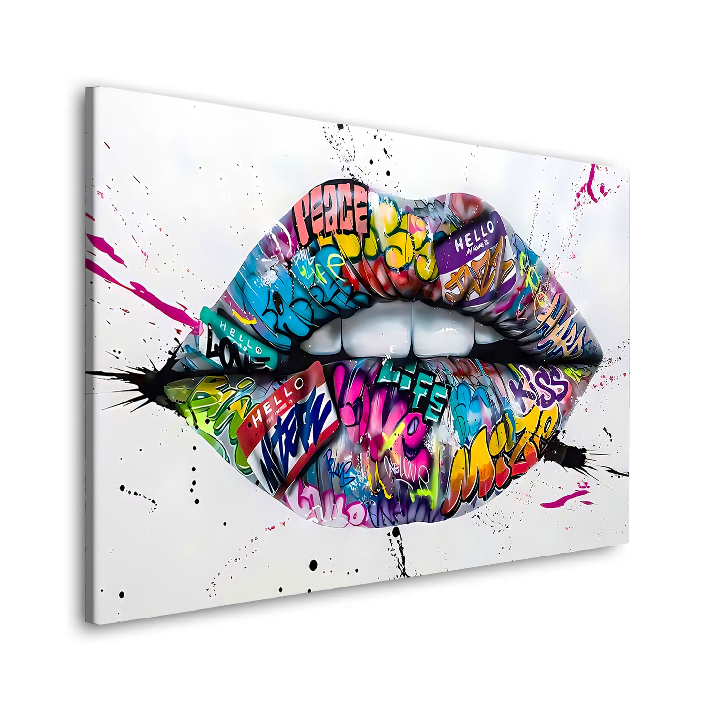 Lippen Street Art Lips, Pop Art Wandbild Kunstwerk