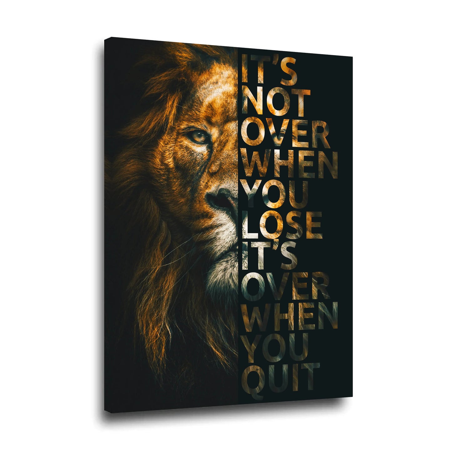 Löwe Motivation It Is Not Over When You Lose Wandbild Kunstwerk