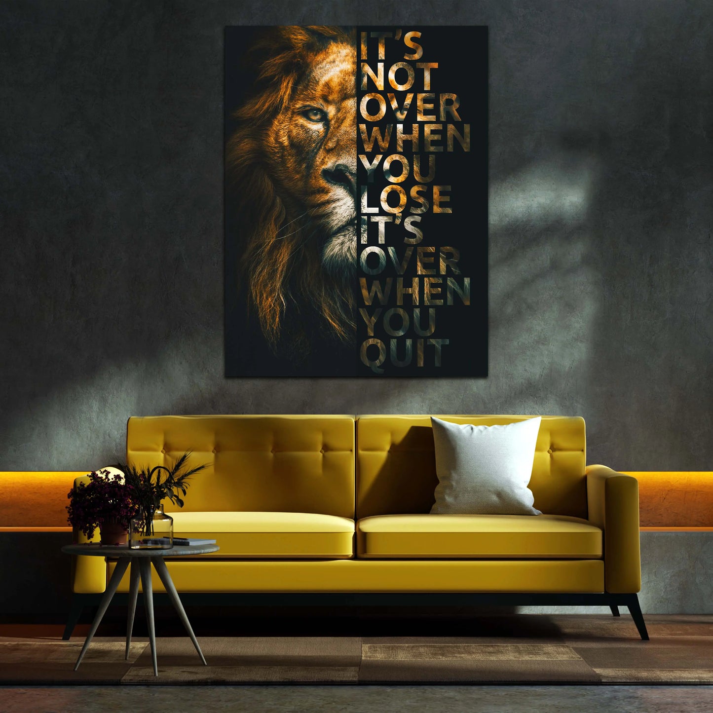 Löwe Motivation It Is Not Over When You Lose Wandbild Kunstwerk