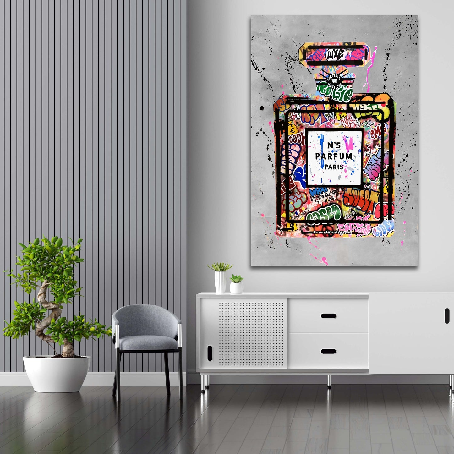 Parfüm Flasche Pop Street Art Wandbild Kunstwerk
