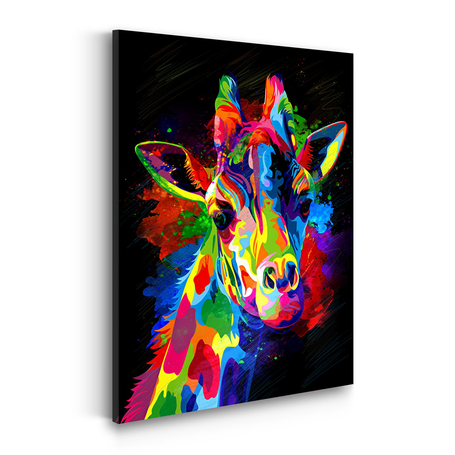 Pop Art Colour Giraffe Wandbild Kunstwerk