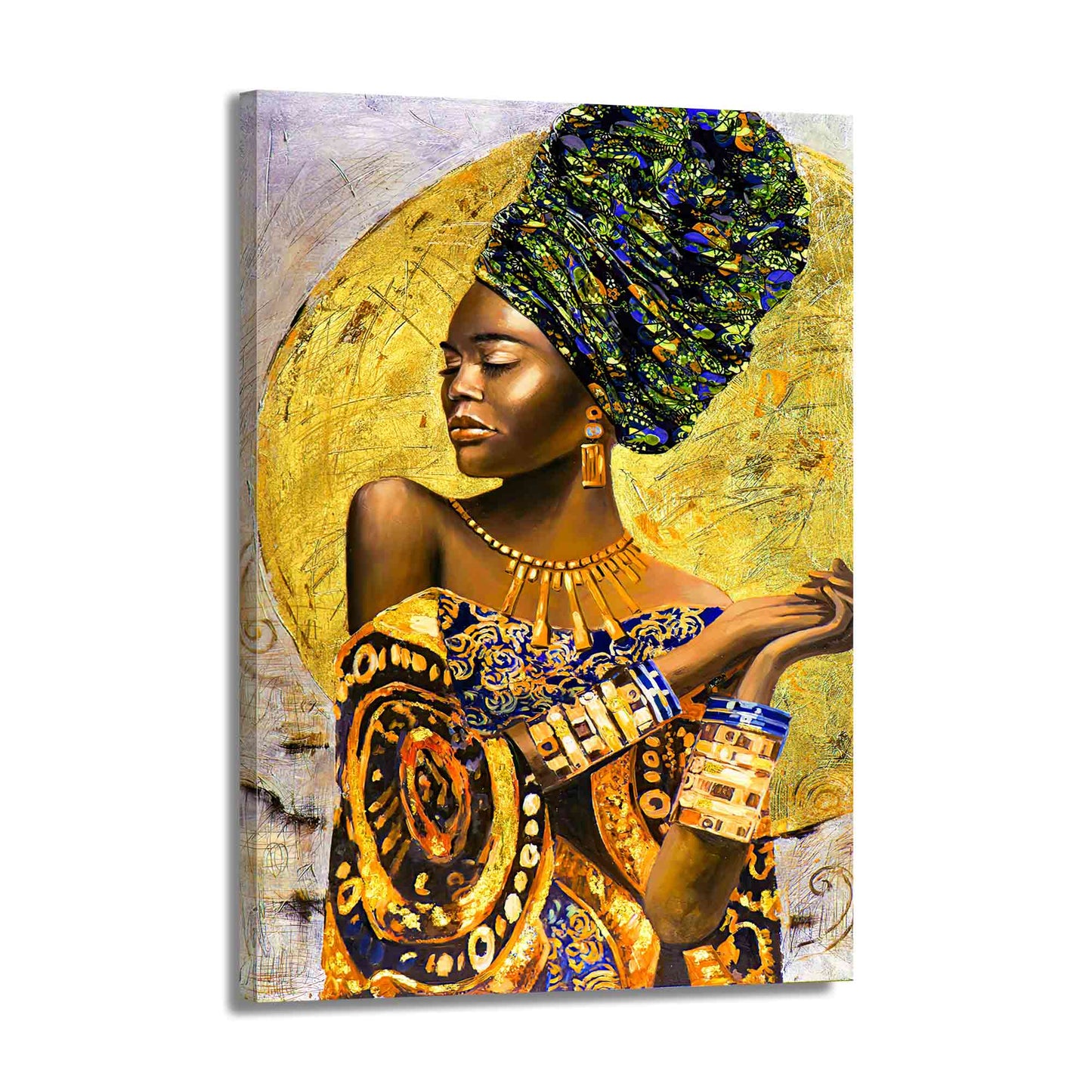 Afrikanische Frau Style Gold Edition Wandbild Kunstwerk
