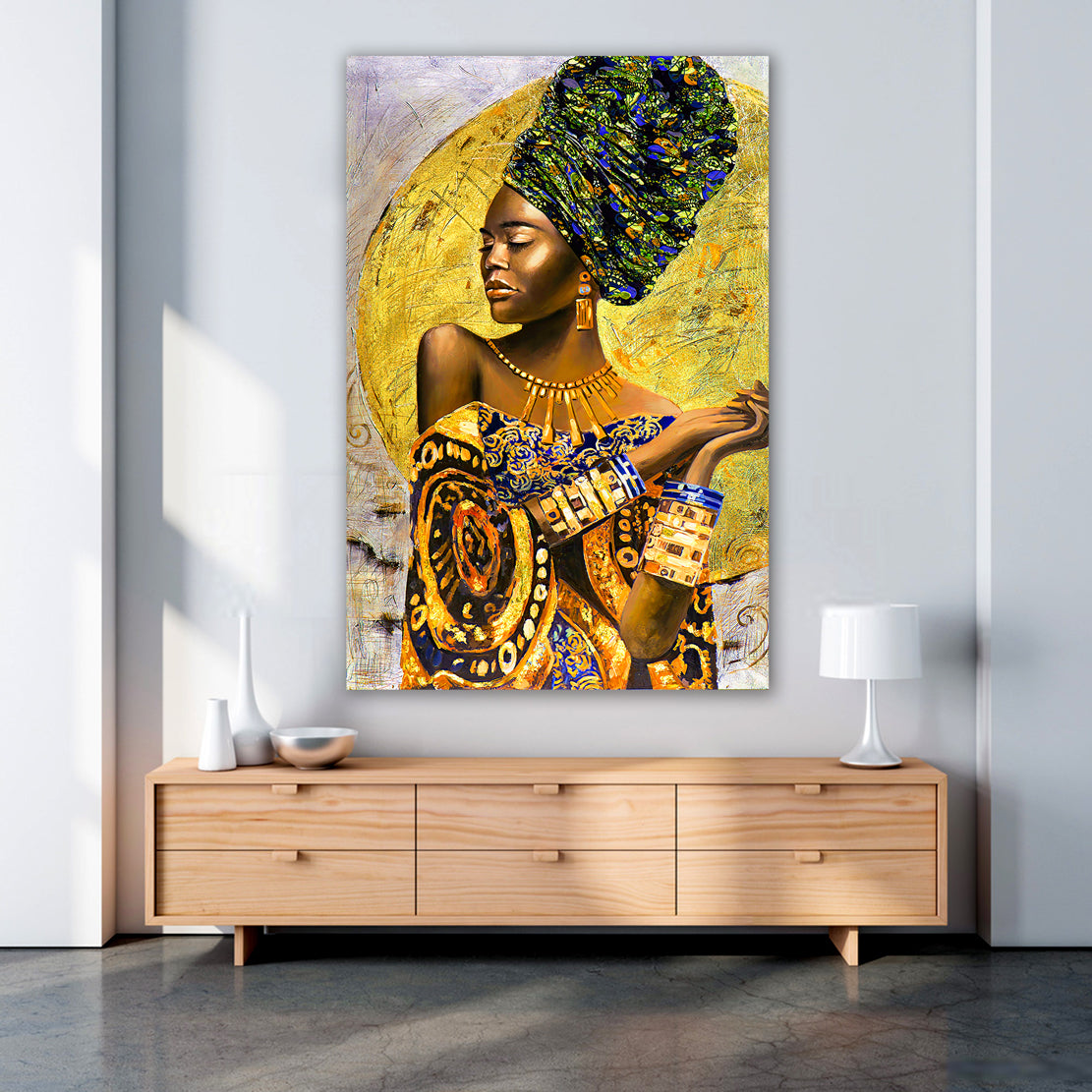 Afrikanische Frau Style Gold Edition Wandbild Kunstwerk