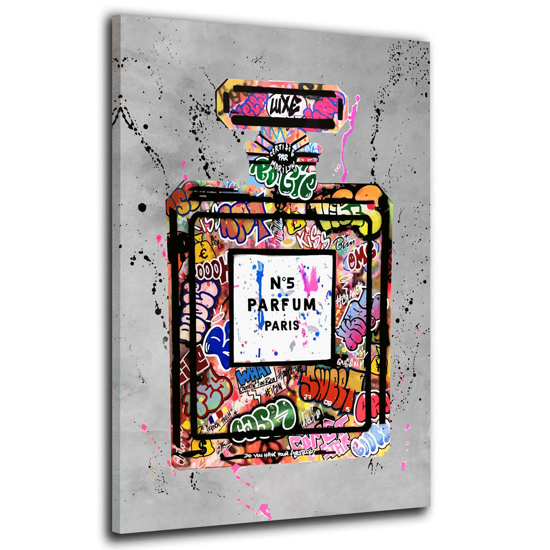 Parfüm Flasche Pop Street Art Wandbild Kunstwerk
