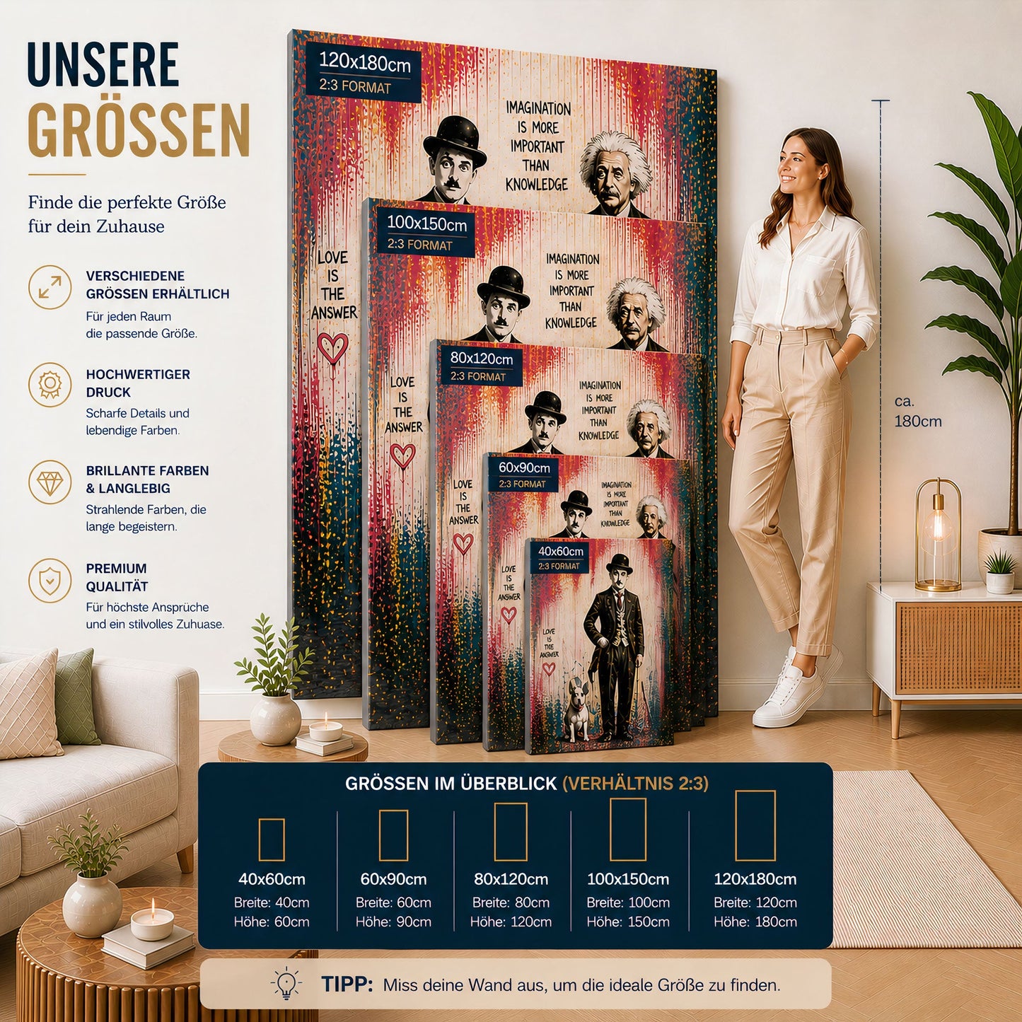 Abstrakt Natur Berglandschaft türkis blau mit Gold Wandbild