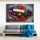 Rugby Graffiti Street Art Wandbild Kunstwerk Football