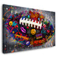 Rugby Graffiti Street Art Wandbild Kunstwerk Football