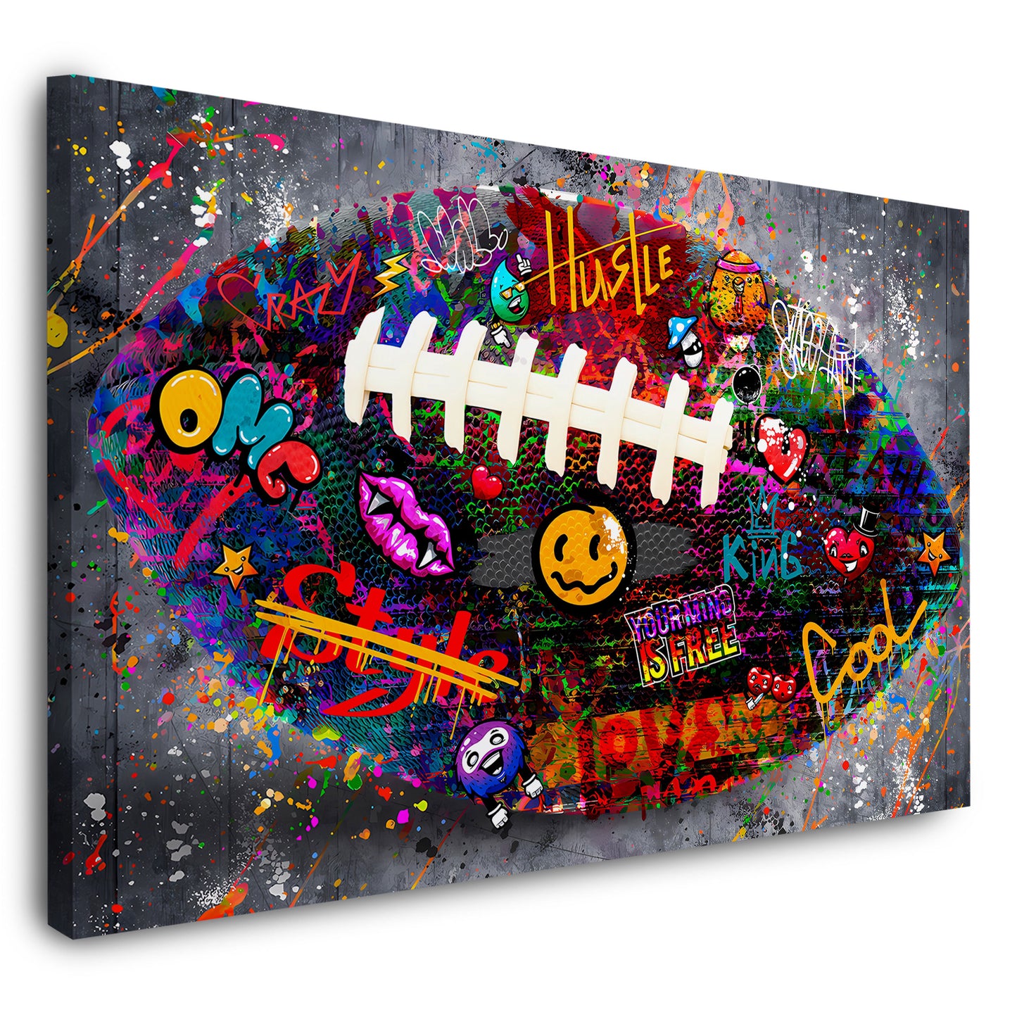 Rugby Graffiti Street Art Wandbild Kunstwerk Football