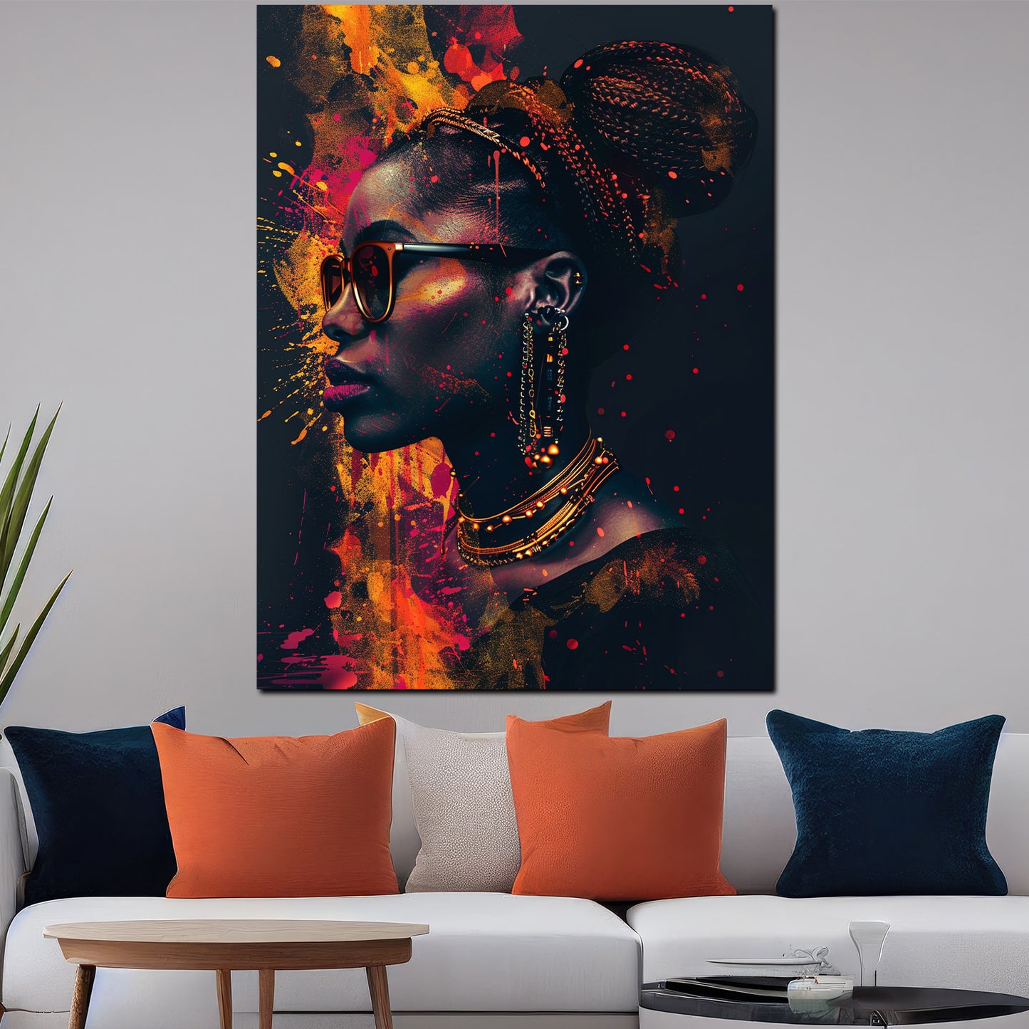 Wandbild African Woman Pop Art modern und farbenfroh