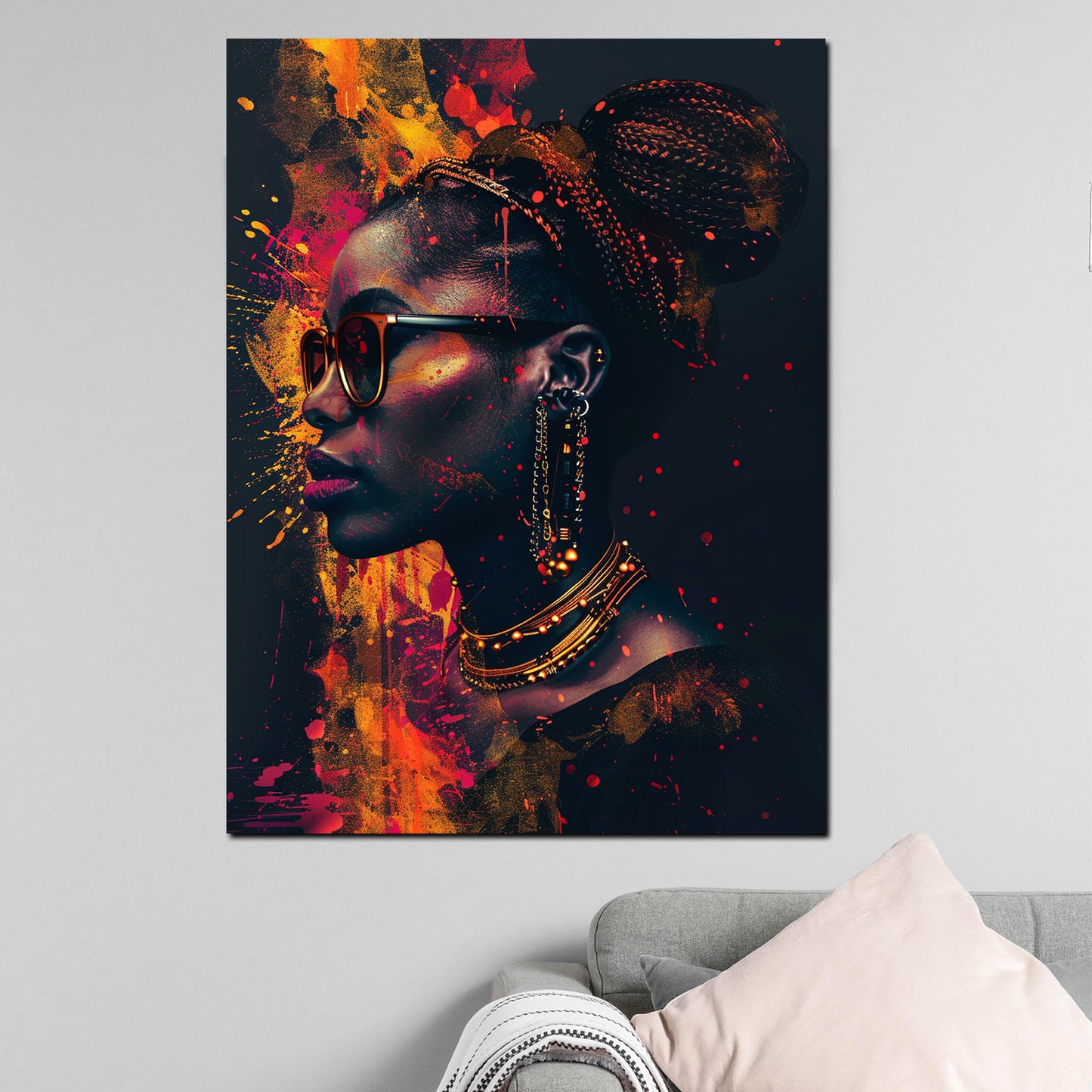 Wandbild African Woman Pop Art modern und farbenfroh