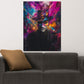Wandbild Anonymous Maske Pop Art mit Hut und Farbenexplosion