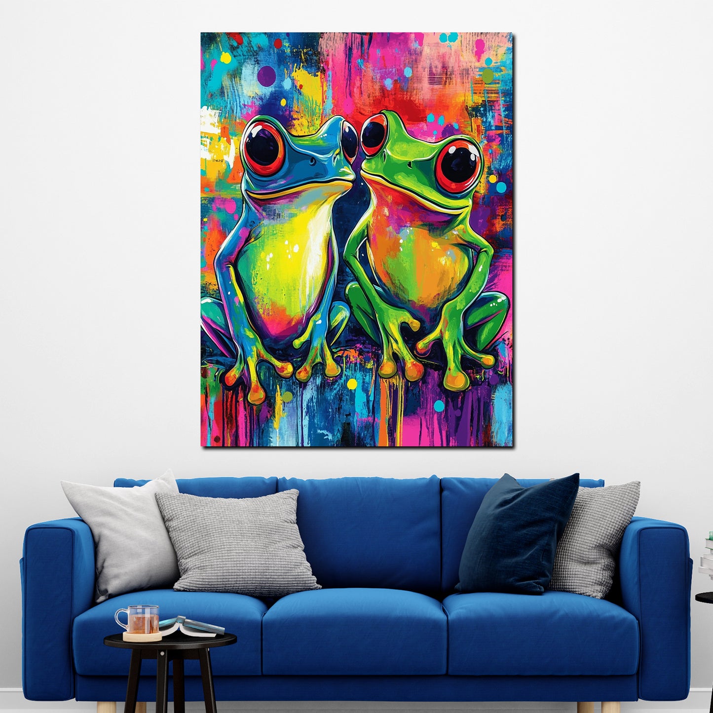 Pop Art Froschpaar knallig modern Wandbild Kunstwerk