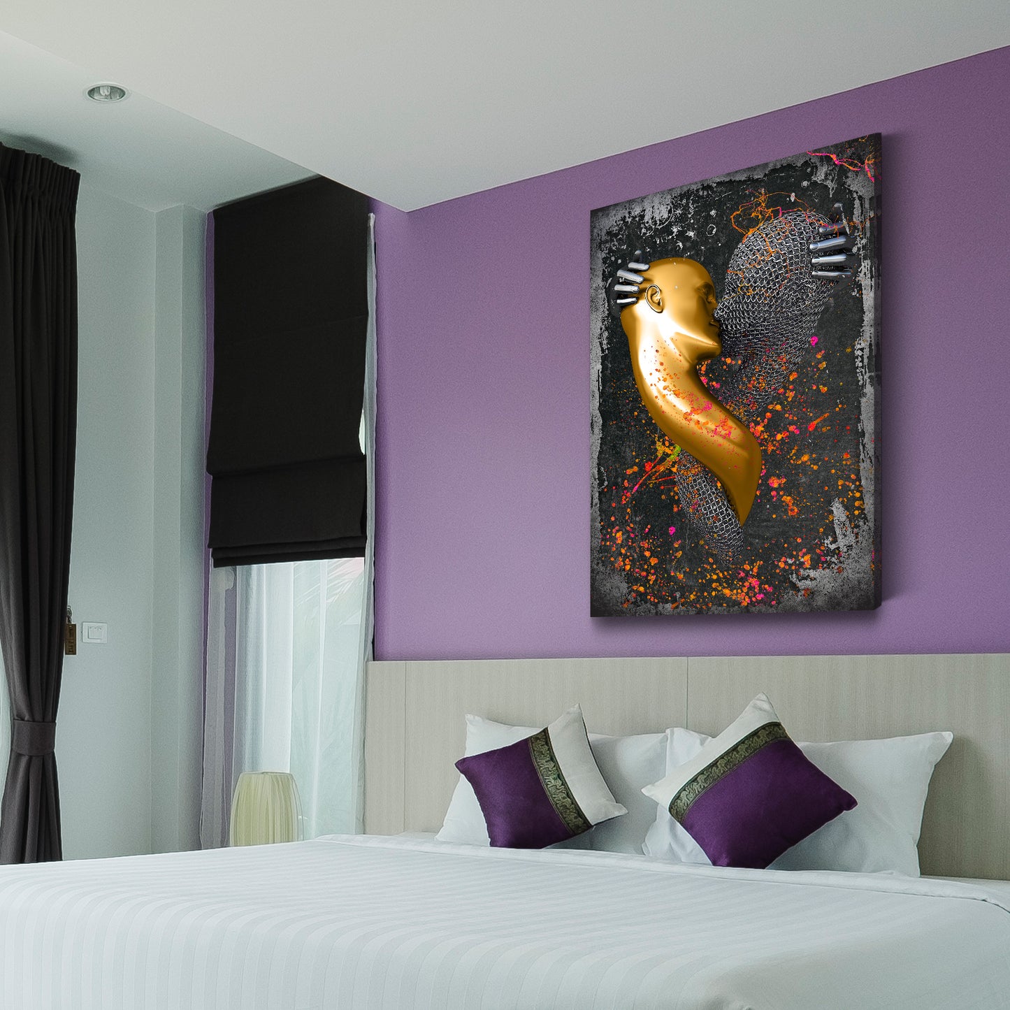 Abstract Love Pop Art Metallic Kunst Körper Colour Style Wandbild Kunstwerk