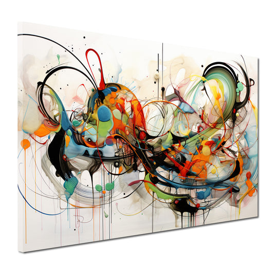 Abstract Lines, bunt mit Farben und Linien Wandbild Kunstwerk