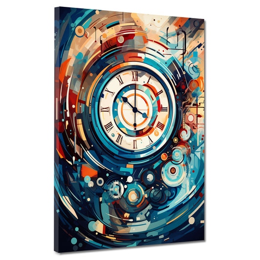 Wandbild Kunstwerk abstrakt Uhr Painting Style
