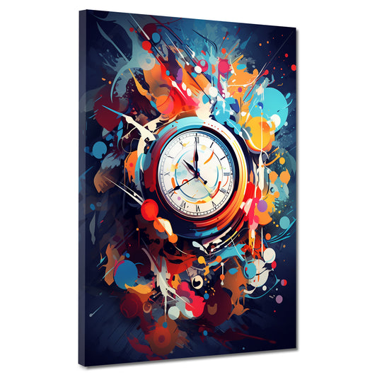 Wandbild Kunstwerk abstrakt Uhr Pop Art