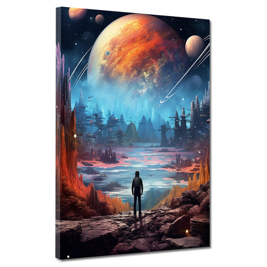 Wandbild Kunstwerk abstrakt Weltraum Planeten