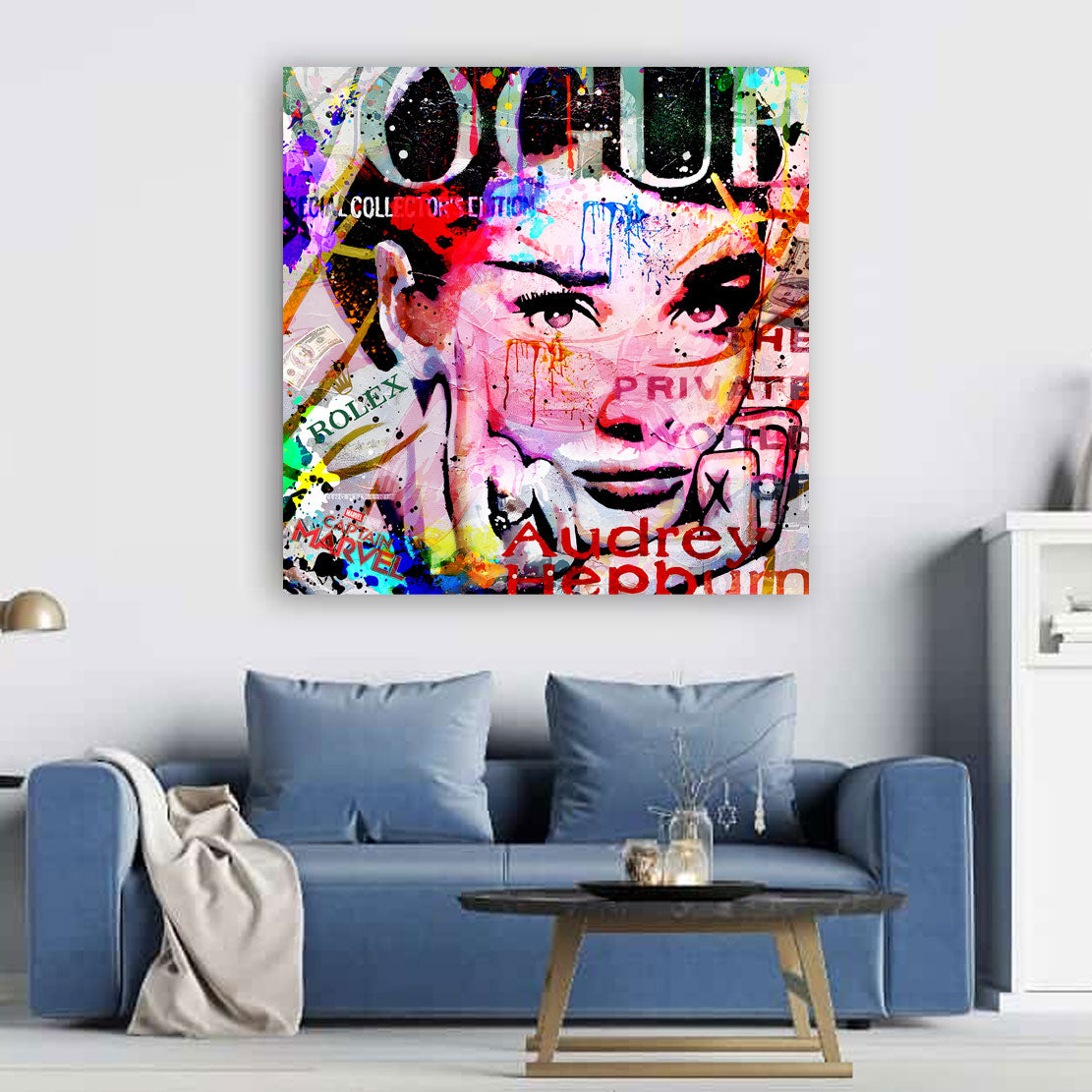 Audrey Colour Edition, Pop Art Wandbild Kunstwerk
