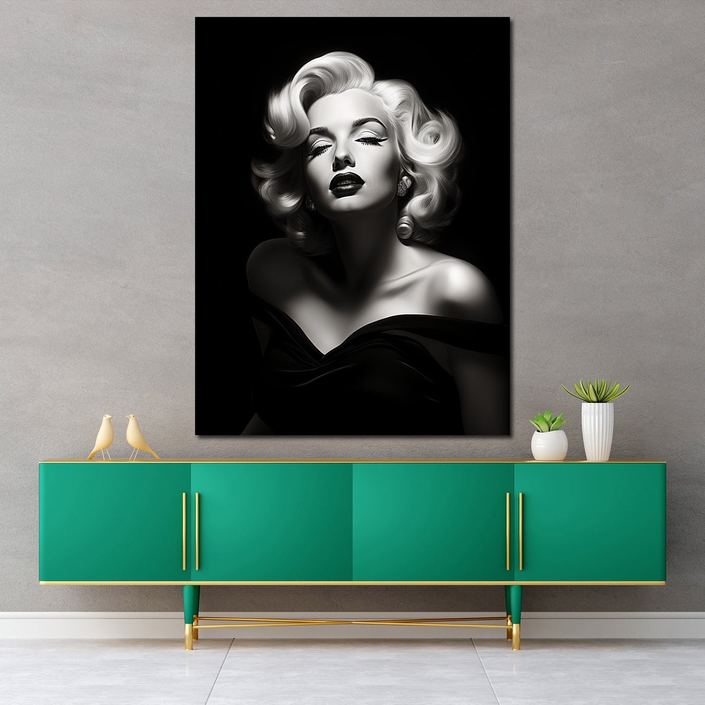 Beautiful Marilyn Black Style Wandbild Kunstwerk