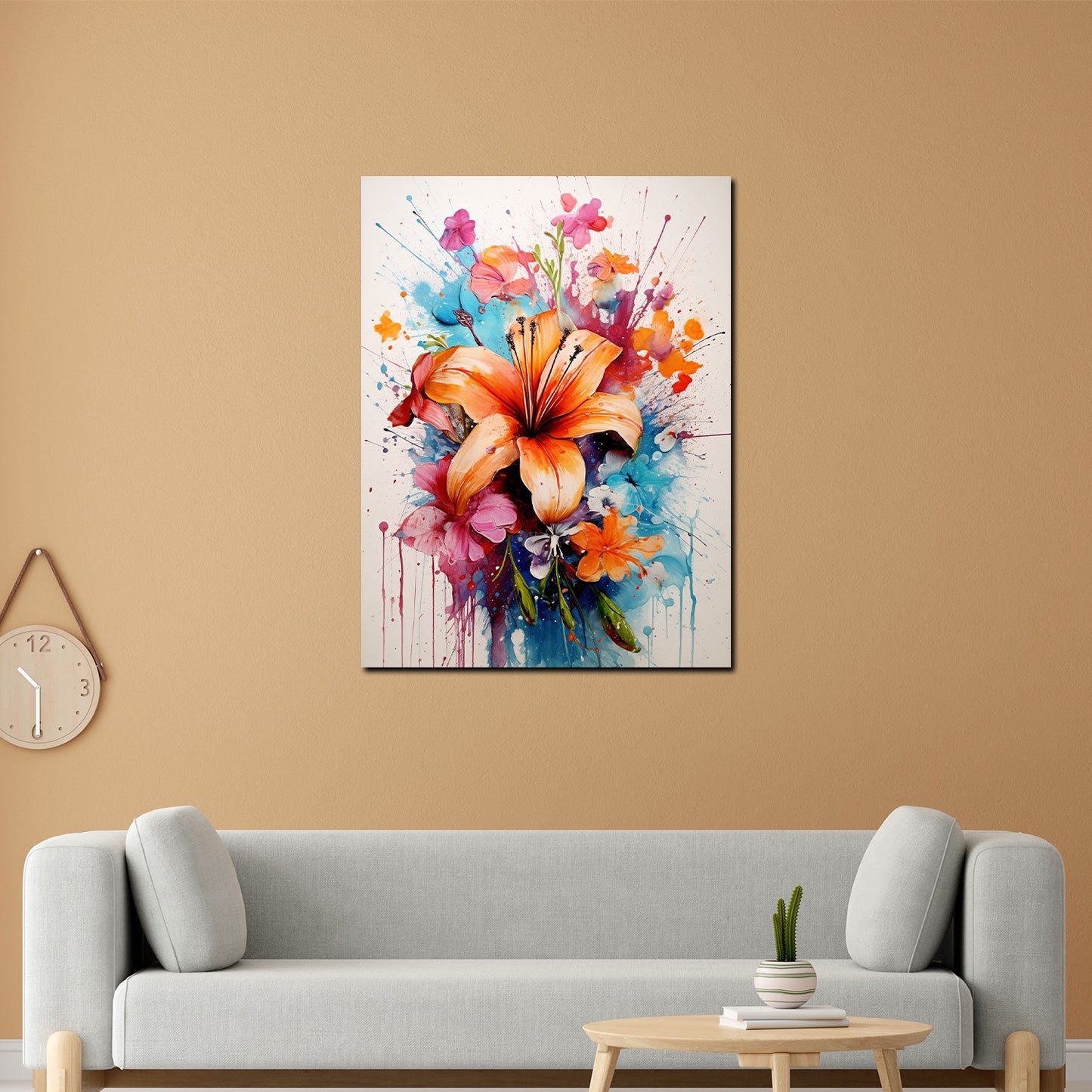 Blumen Abstract Splash Wandbild Kunstwerk