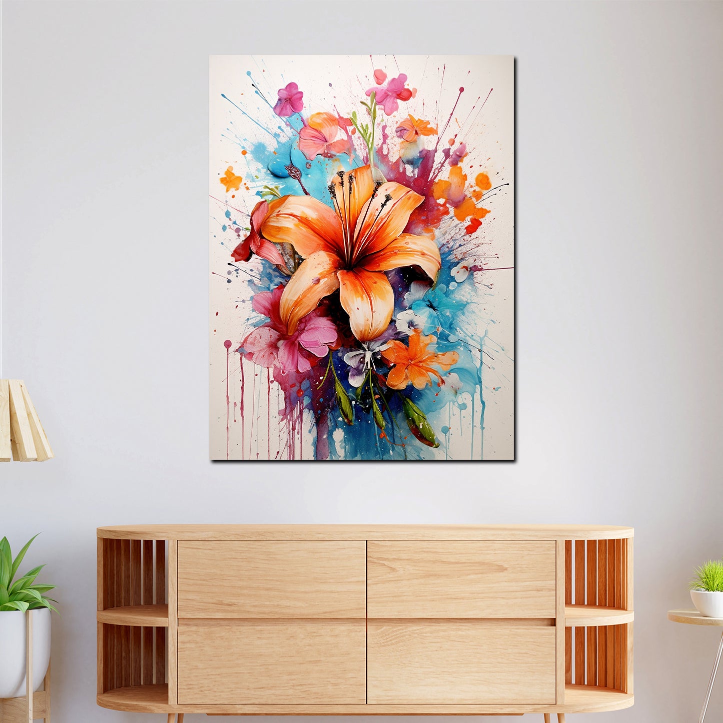 Blumen Abstract Splash Wandbild Kunstwerk