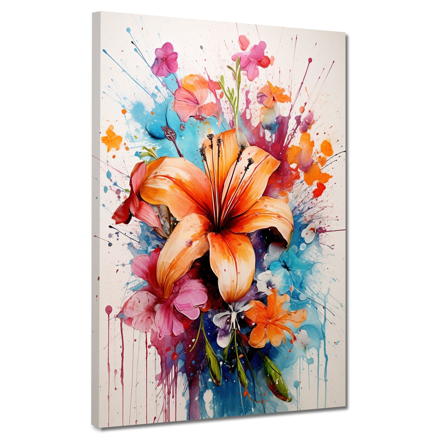 Blumen Abstract Splash Wandbild Kunstwerk