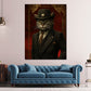 Wandbild Kunstwerk Boss Katze Anzug Hut Autorität Stil Retro modern