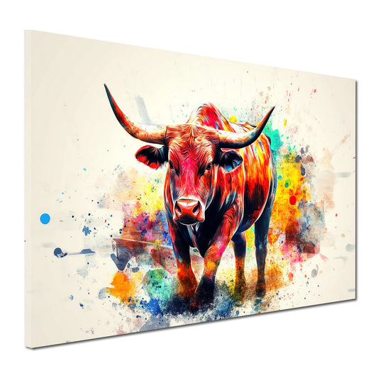 Wandbild Kunstwerk Bulle bunt Ausdruck Dynamik Pop Art modern