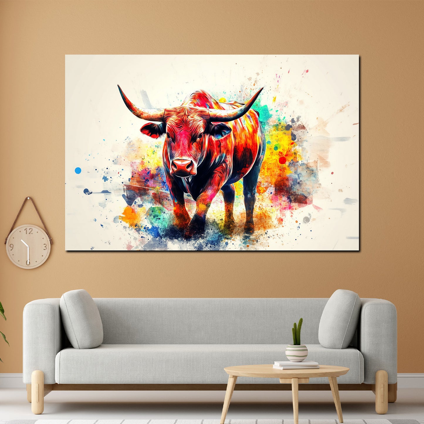 Wandbild Kunstwerk Bulle bunt Ausdruck Dynamik Pop Art modern