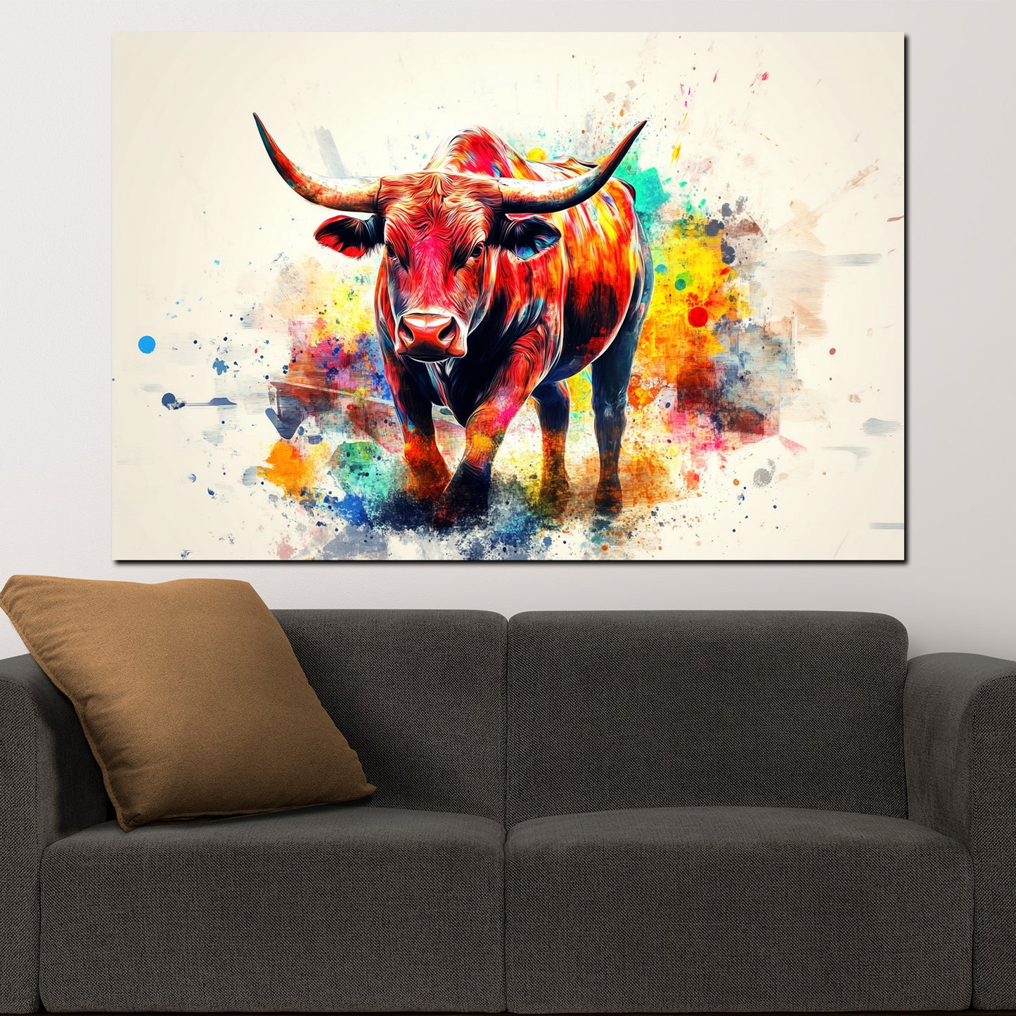 Wandbild Kunstwerk Bulle bunt Ausdruck Dynamik Pop Art modern