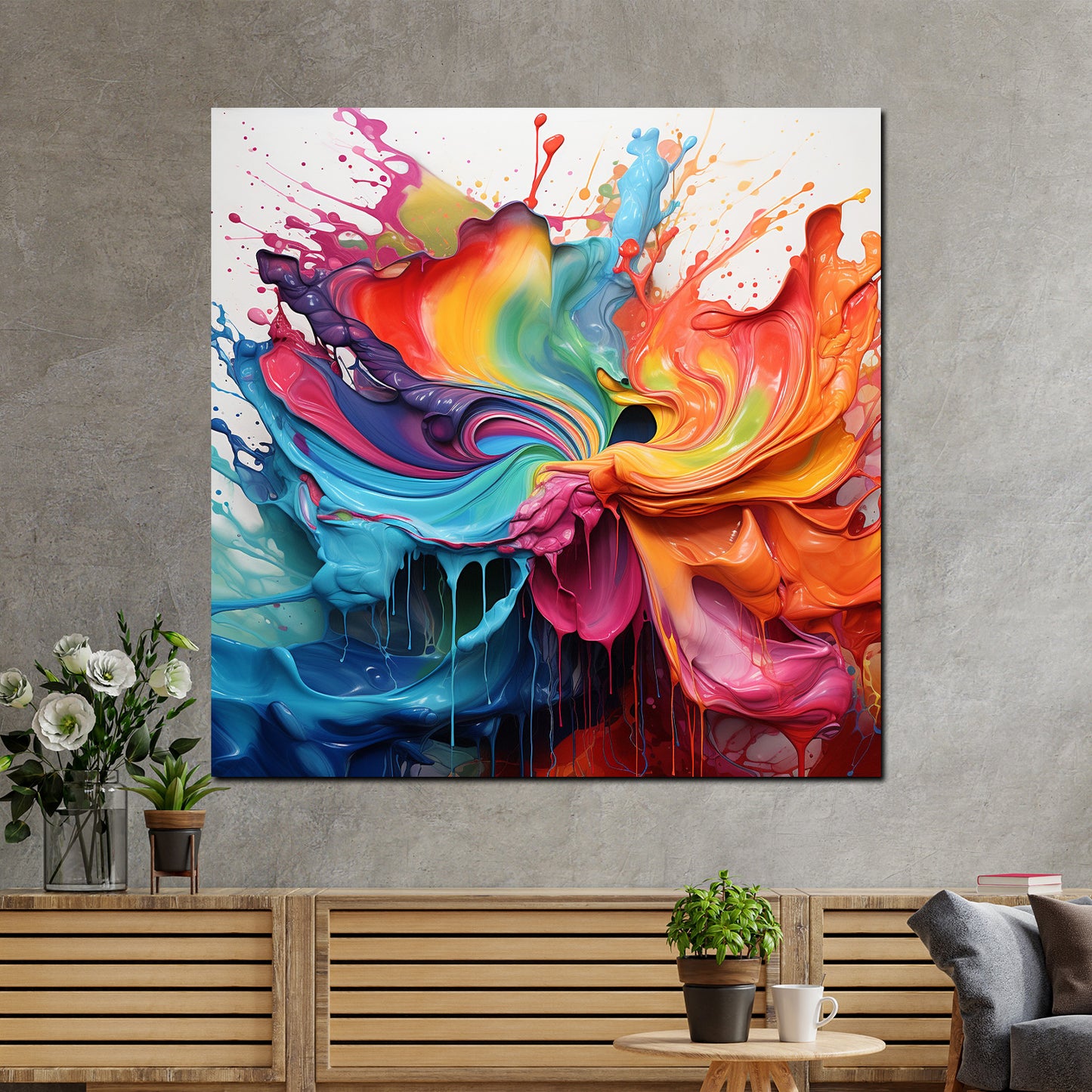 In Farbe für Wohnzimmer & Büro abstrakt Wandbild Kunstwerk