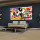 Wandbild Kunstwerk Comic Mickey Style auf Dollarschein Motivation