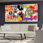 Wandbild Kunstwerk Comic Mickey Style auf Dollarschein Motivation