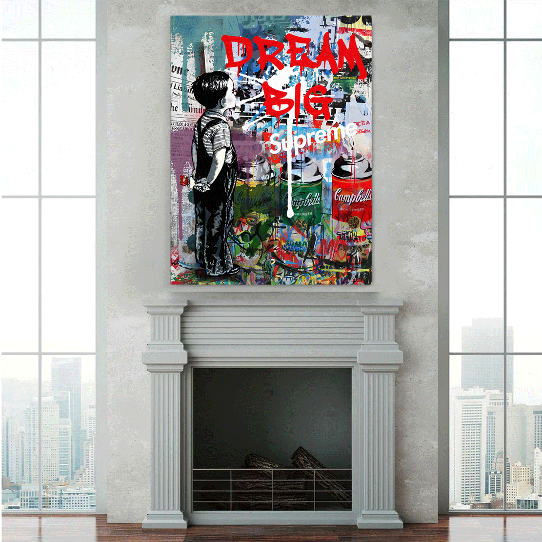 Dream Big Banksy ART, Pop Art Wandbild Kunstwerk