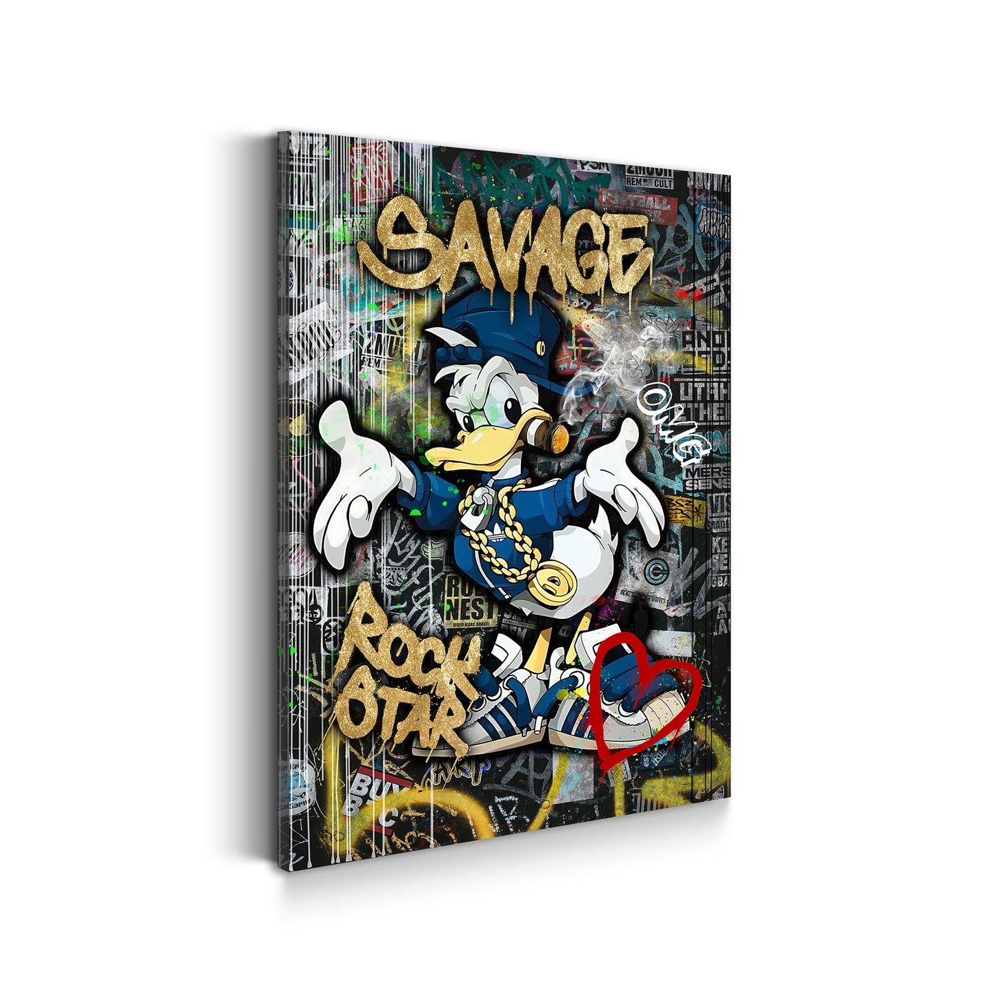 Duck Rockstar Pop Art Style Wandbild Kunstwerk