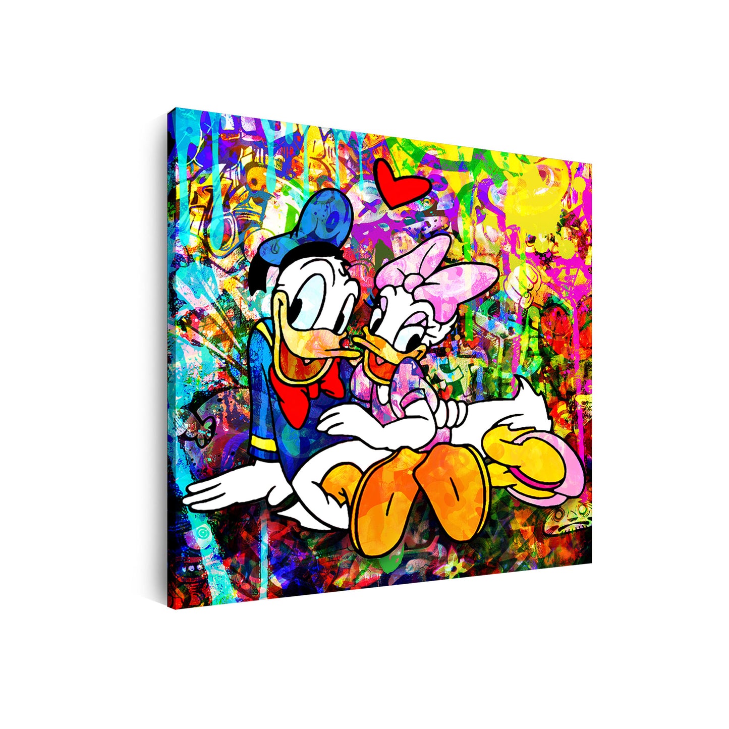 Duck In Love Pop Art, Comics Wandbild Kunstwerk