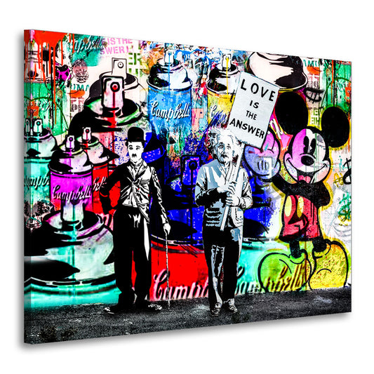 Pop Street Art, Comic Wandbild Kunstwerk