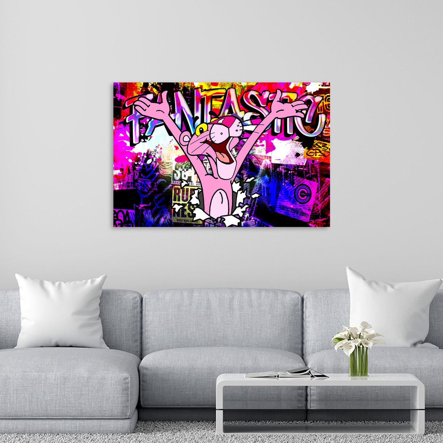 Fantastic Panther Street Art Comic Wandbild Kunstwerk